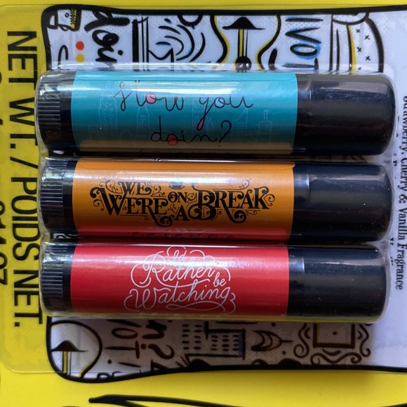 FRIENDS Makeup New Friends 3 Lip Balms With Famous Sayings Poshmark